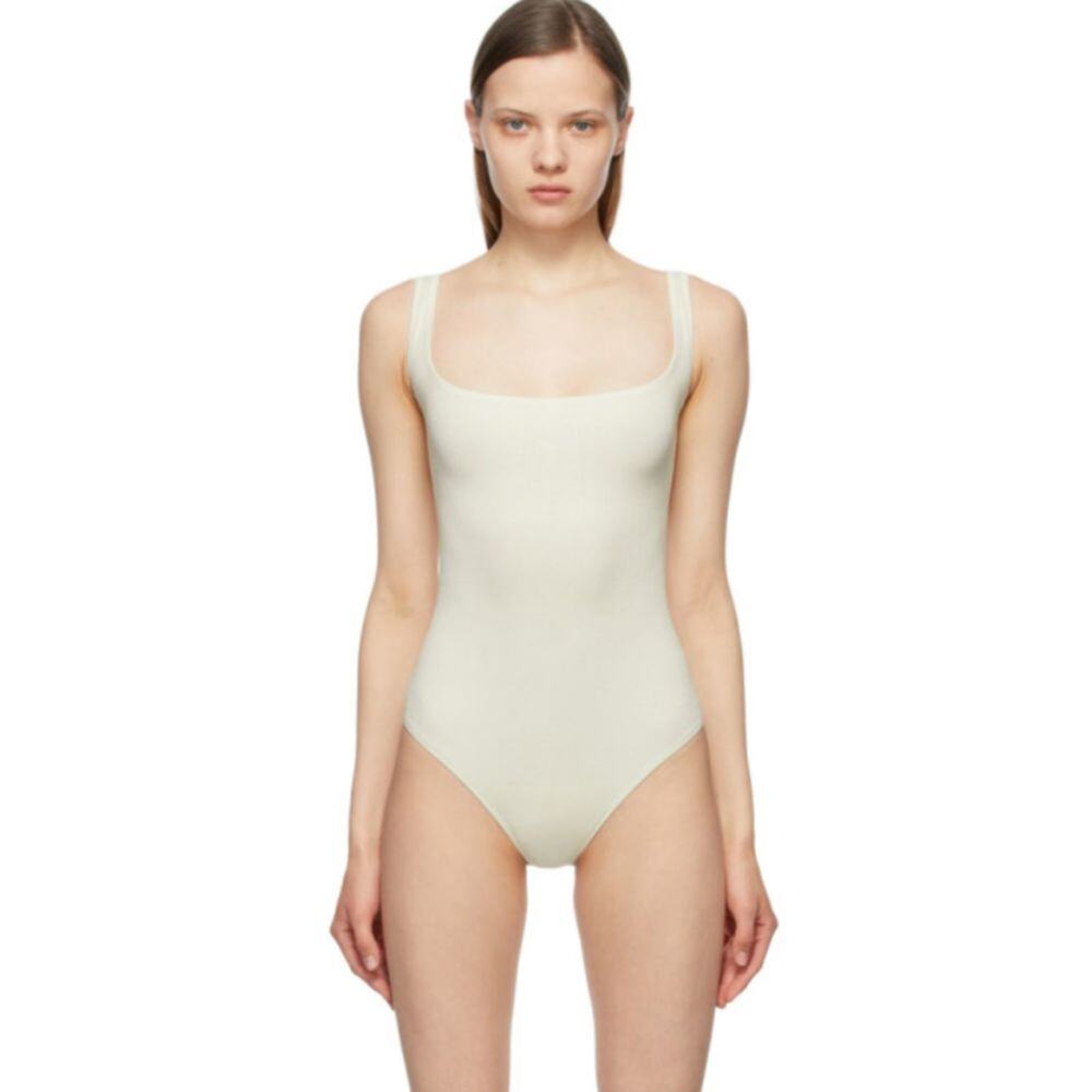 SKIMS Bodysuit Ribbed Stretch Cotton Thong Scoop Neck Work Everyday Preppy 4X